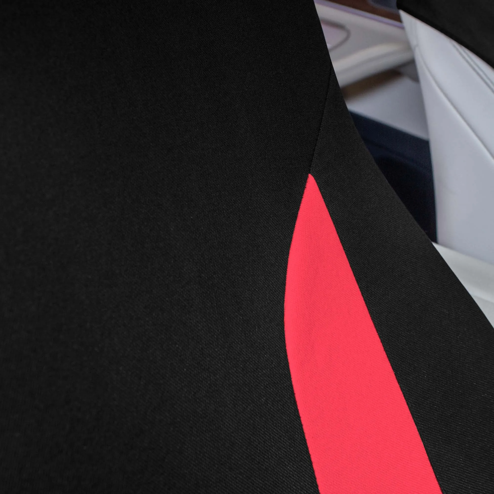 Polished and Chic Flat Cloth Car Seat Covers Full Set - Red
