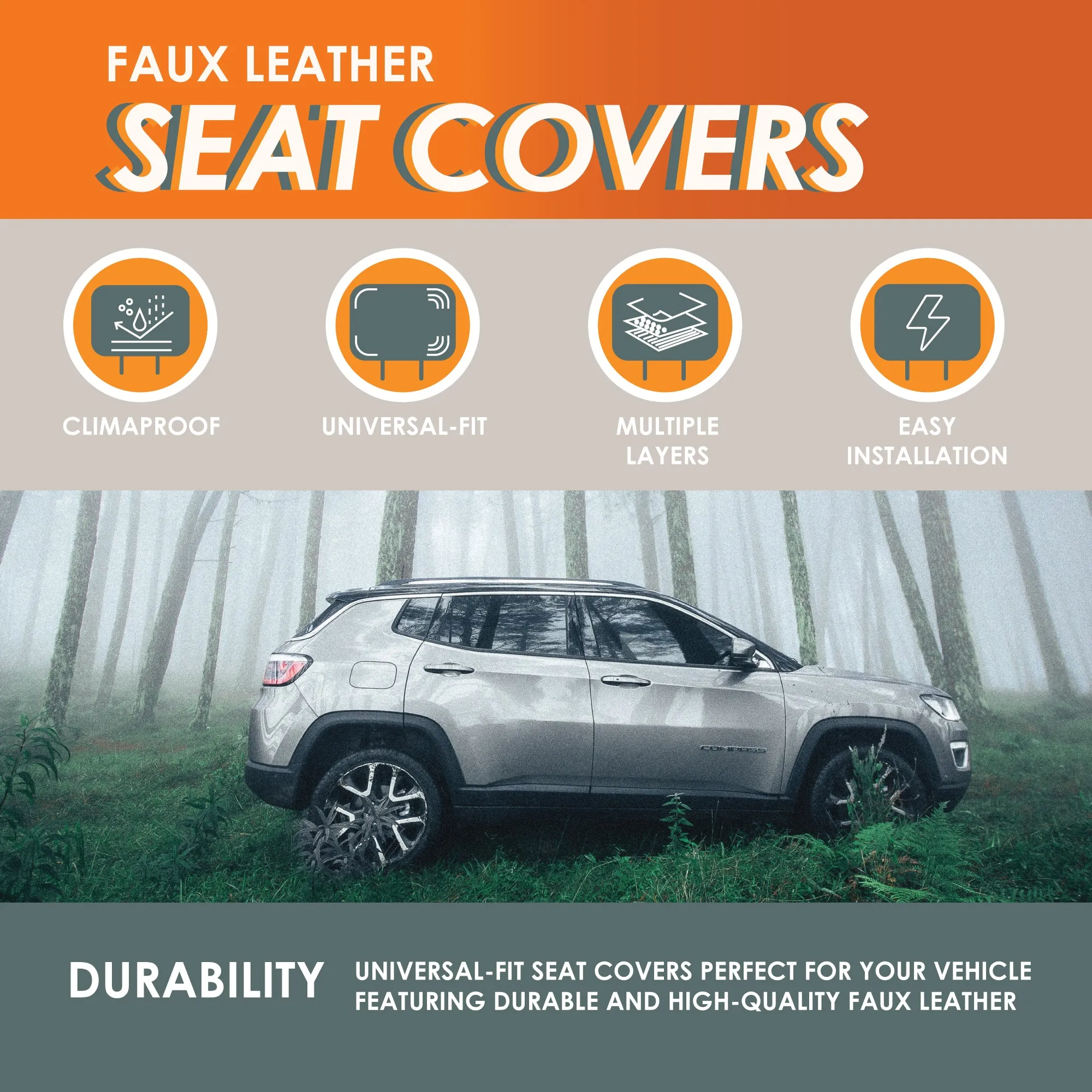 Premier Leatherette Seat Covers - Full Set - Black