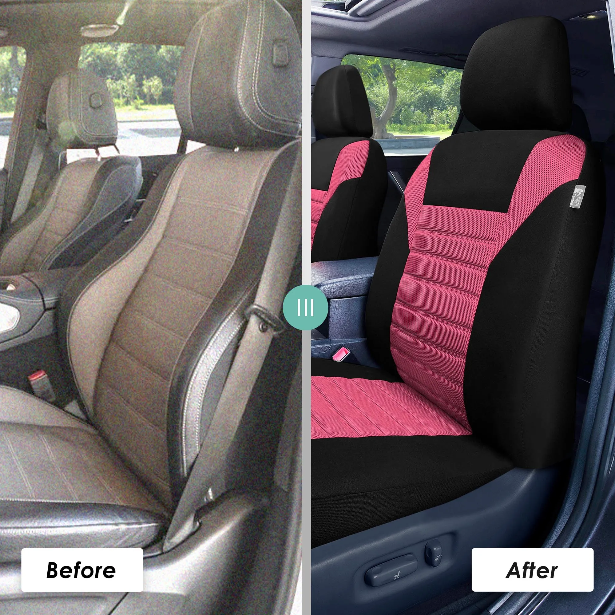 Premium 3D Air Mesh Seat Covers - Full Set Pink
