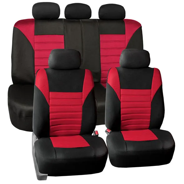 Premium 3D Air Mesh Seat Covers - Full Set Red