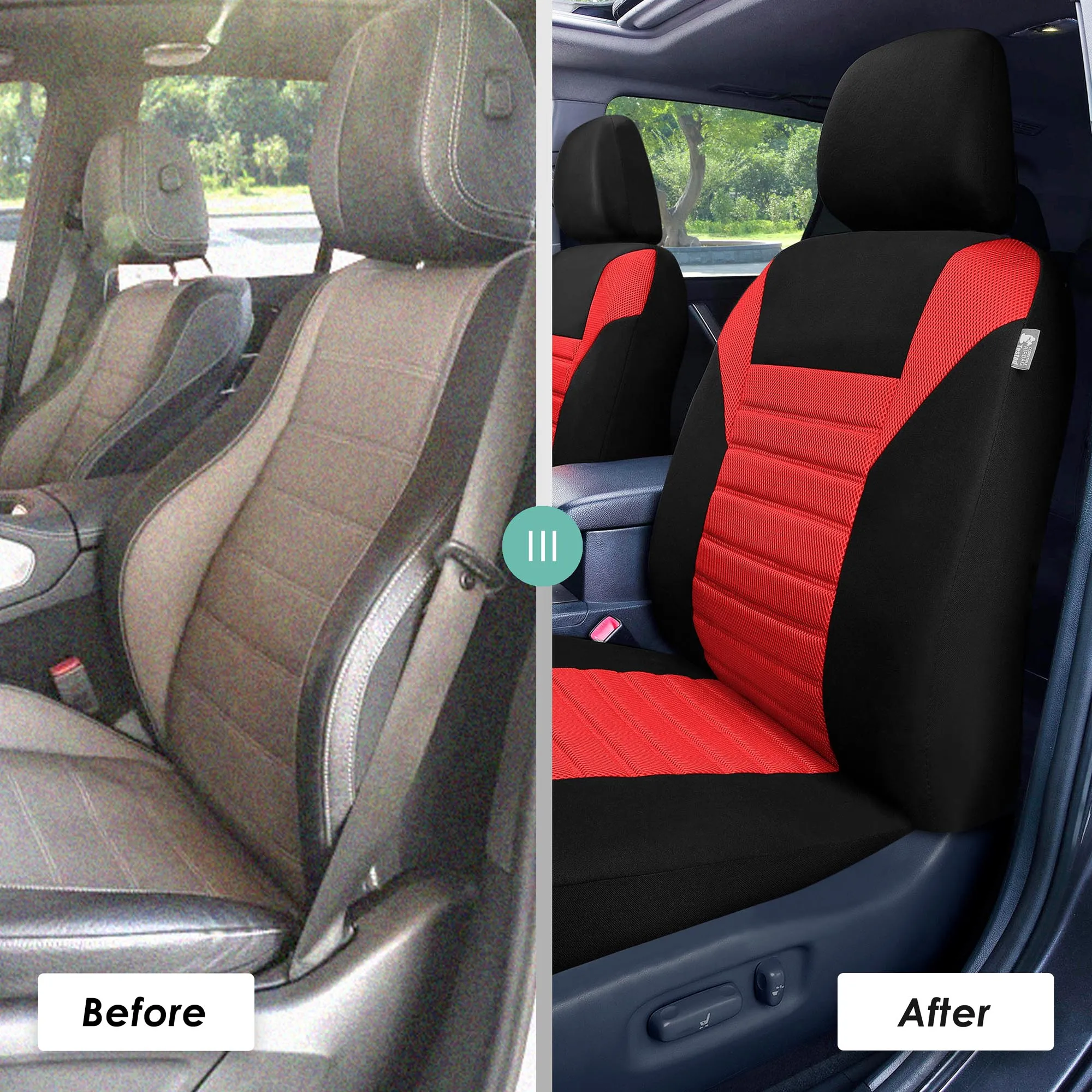 Premium 3D Air Mesh Seat Covers - Full Set Red