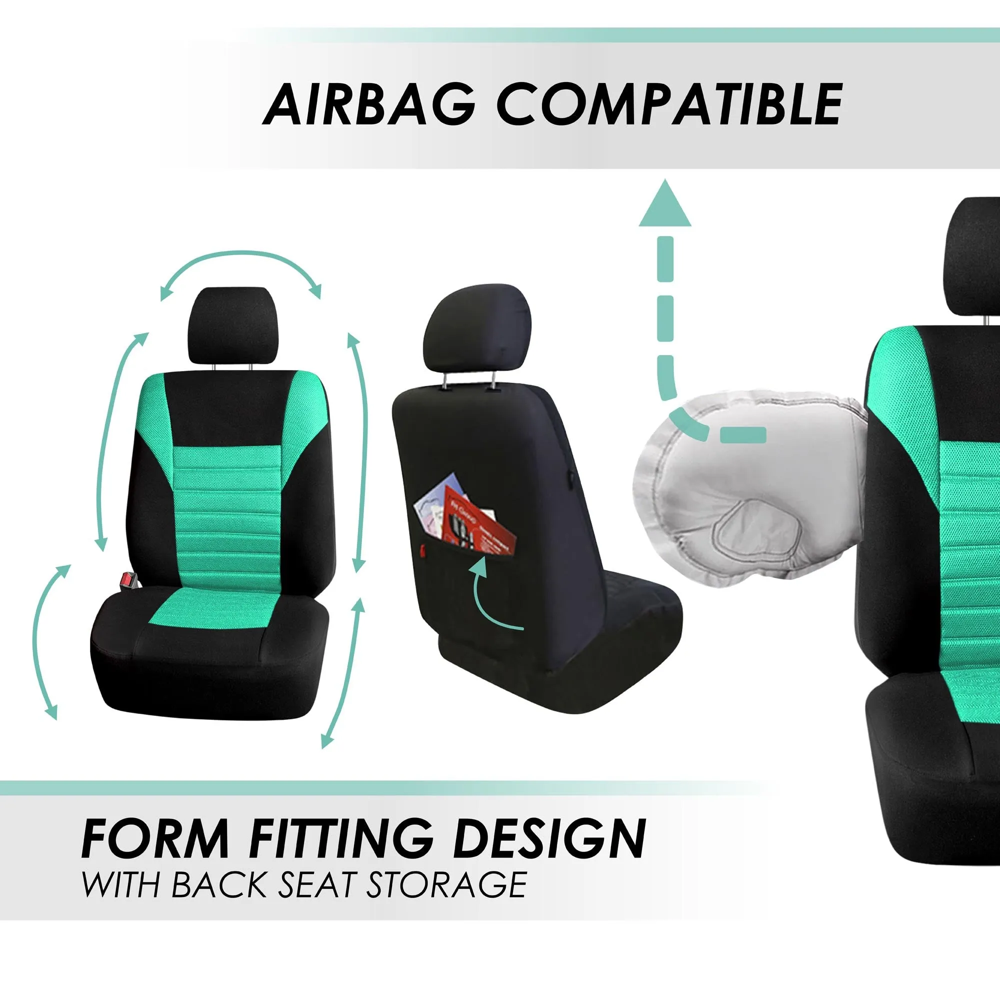 Premium 3D Air Mesh Seat Covers - Rear Mint