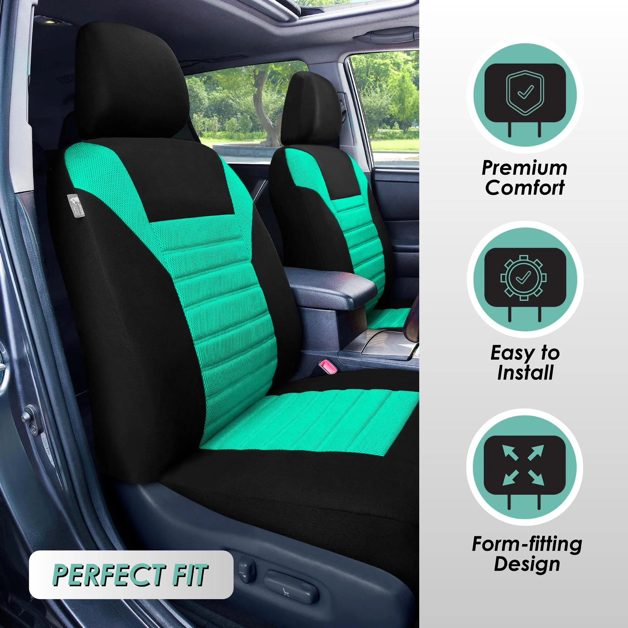 Premium 3D Air Mesh Seat Covers - Rear Mint
