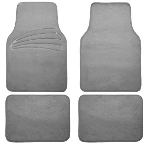 Premium Carpet Floor Mats with Heel Pad Floor Liners - Full Set Gray