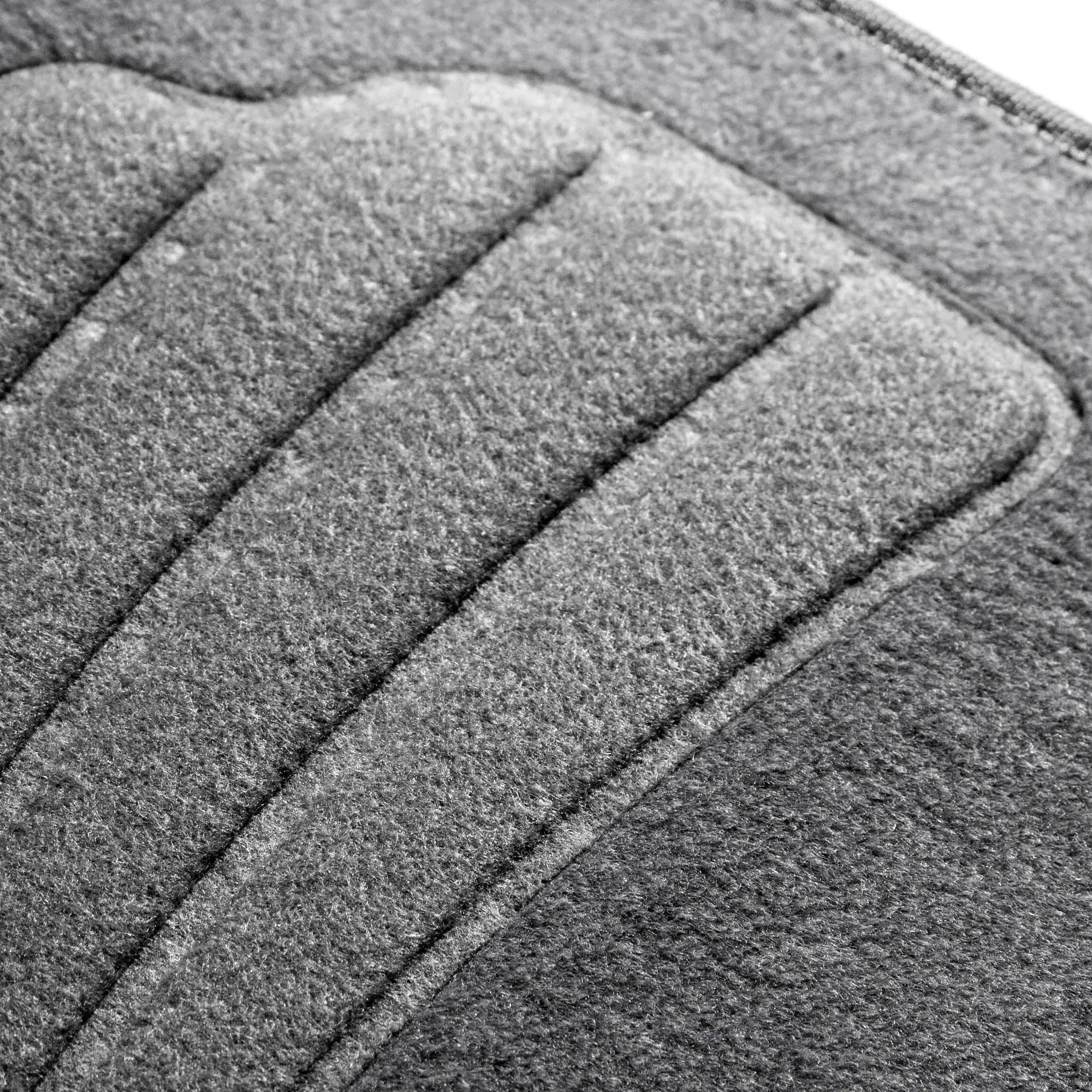 Premium Carpet Floor Mats with Heel Pad Floor Liners - Full Set Gray
