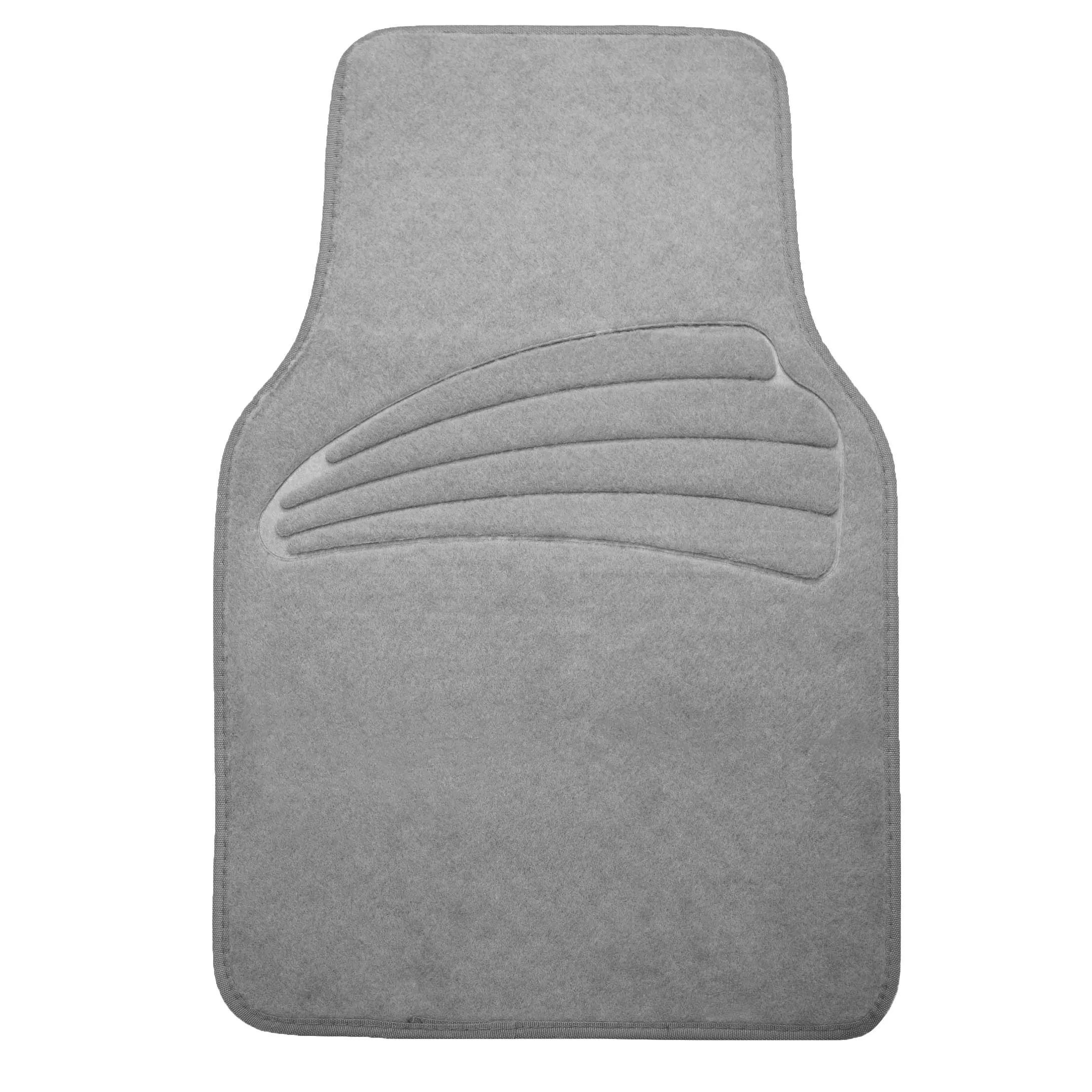 Premium Carpet Floor Mats with Heel Pad Floor Liners - Full Set Gray