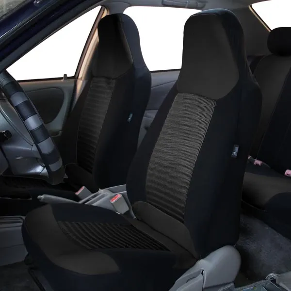 Premium Fabric Seat Covers - Front Set Black