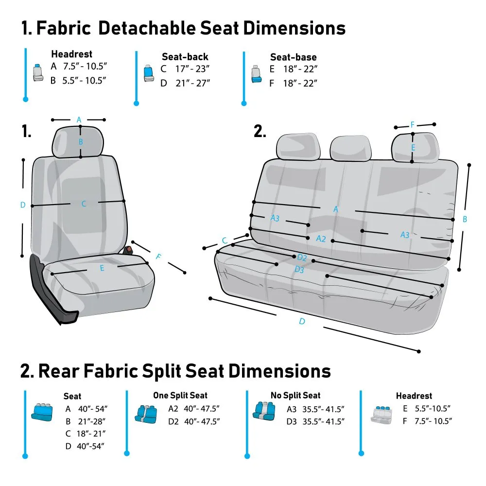 Premium Modernistic Seat Covers - Full Set Gray