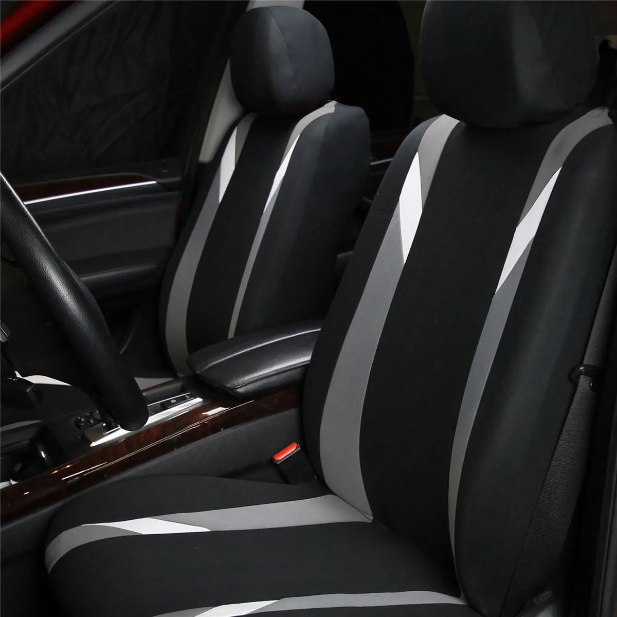 Premium Modernistic Seat Covers - Full Set Gray