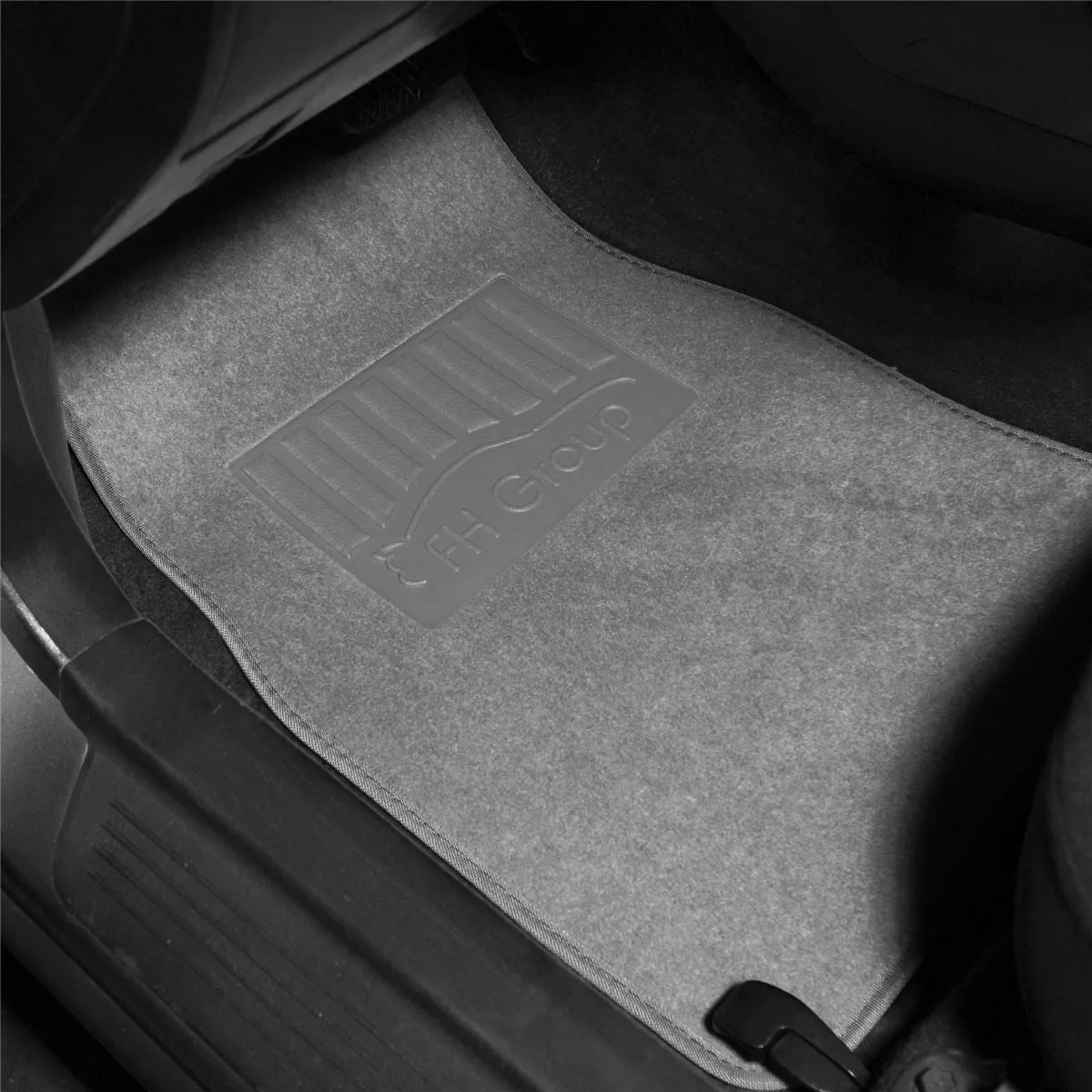 Premium Non-Slip Carpet Floor Mats with Heel Pad - Full Set Gray