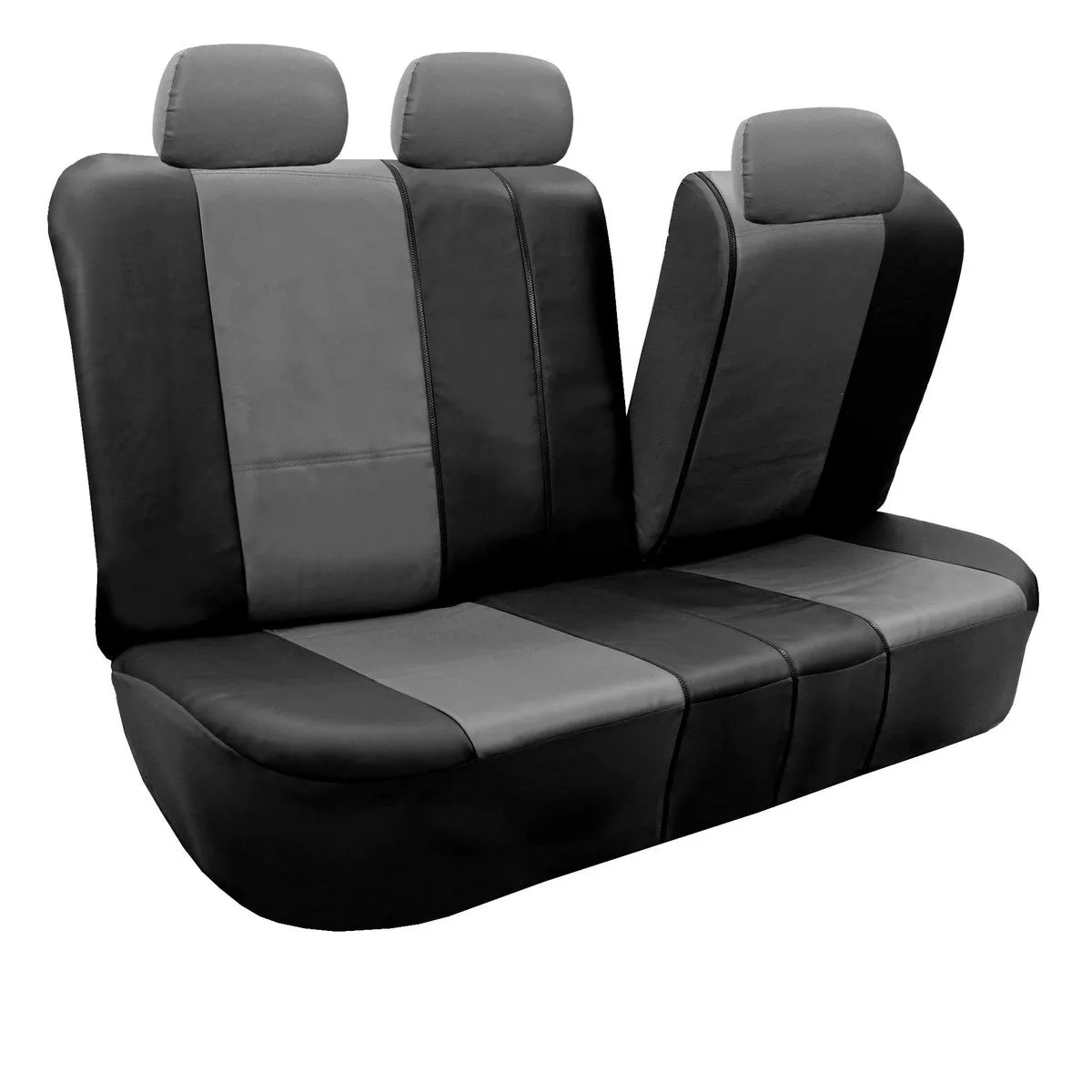 Premium PU Leather 3 Row 8 Seater - Gray / Black Seat Covers
