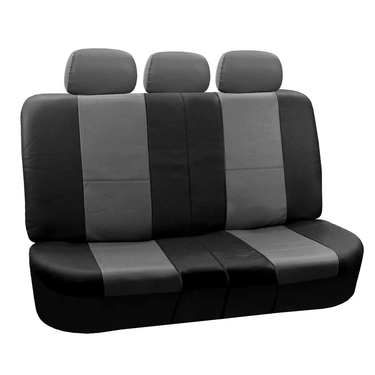 Premium PU Leather 3 Row 8 Seater - Gray / Black Seat Covers