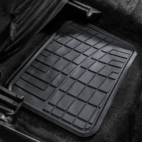 Premium Tall Channel Trimmable Non-Slip Rubber Floor Mats - Full Set Burgundy