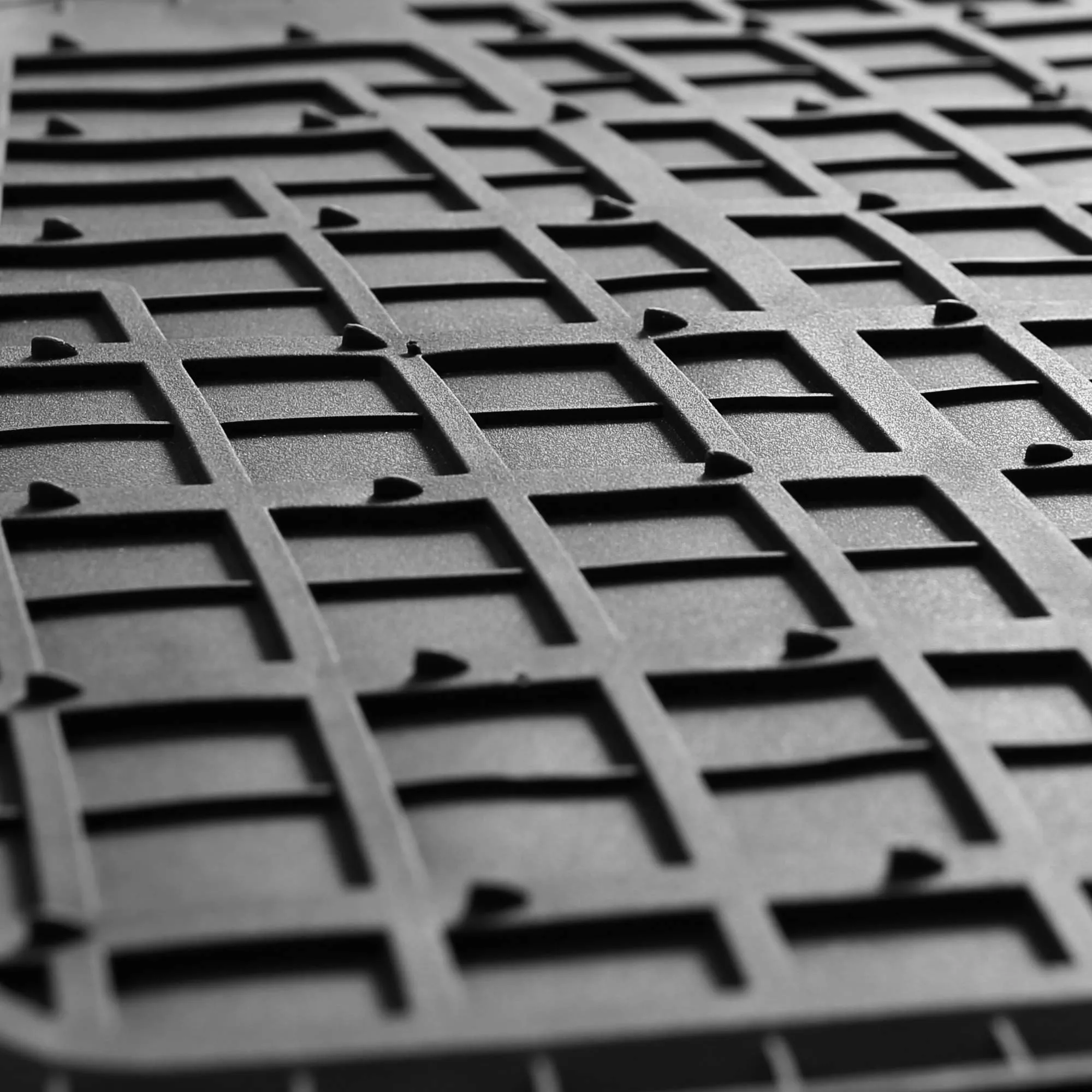 Premium Tall Channel Trimmable Non-Slip Rubber Floor Mats - Full Set Burgundy