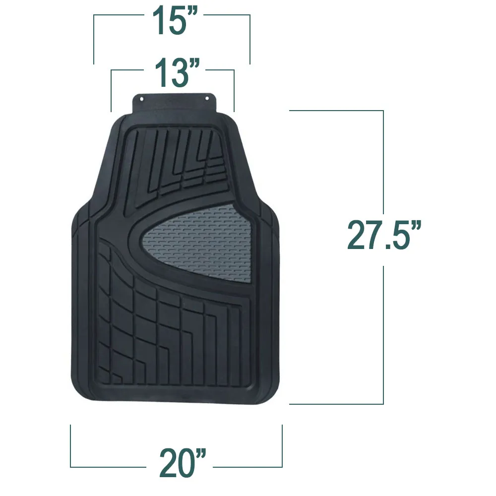 Premium Tall Channel Trimmable Non-Slip Rubber Floor Mats - Full Set Pink