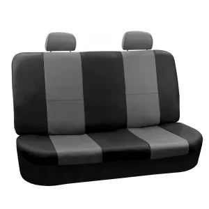 PU Leather Rear Seat Covers Gray / Black