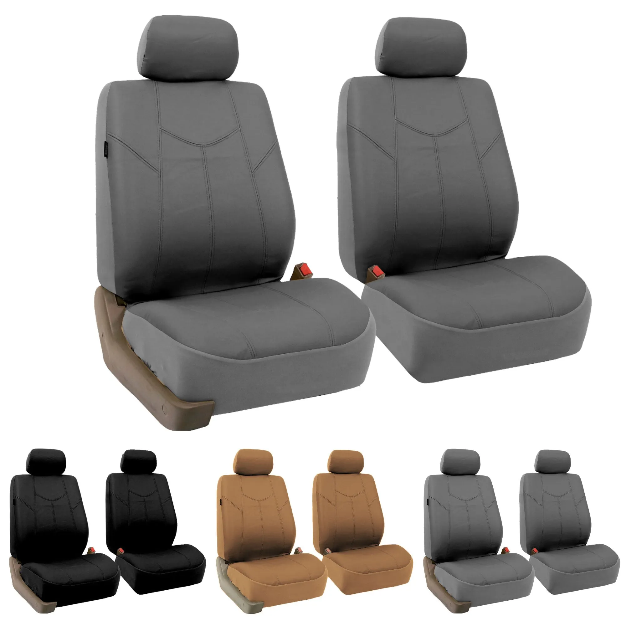 PU Leather Rome Seat Covers - Full Set Black