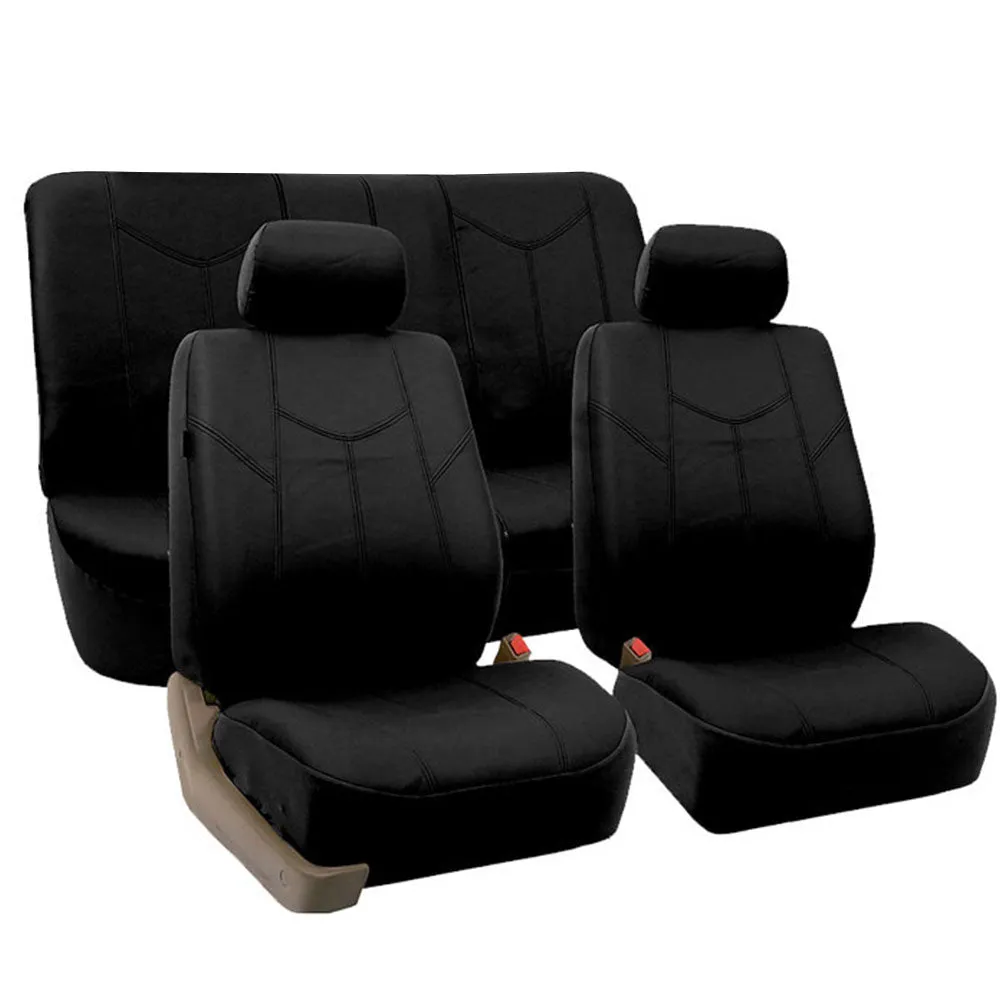 PU Leather Rome Seat Covers - Full Set Black