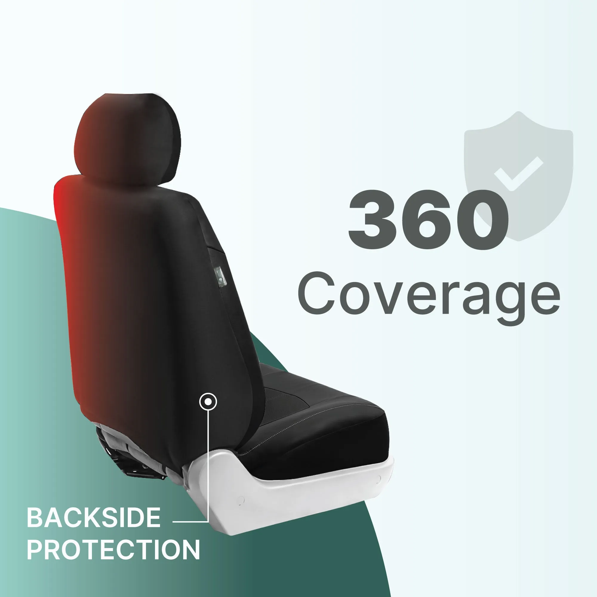 PU Leather Seat Covers - Front Set Black