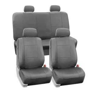 PU Leather Seat Covers - Full Set Gray