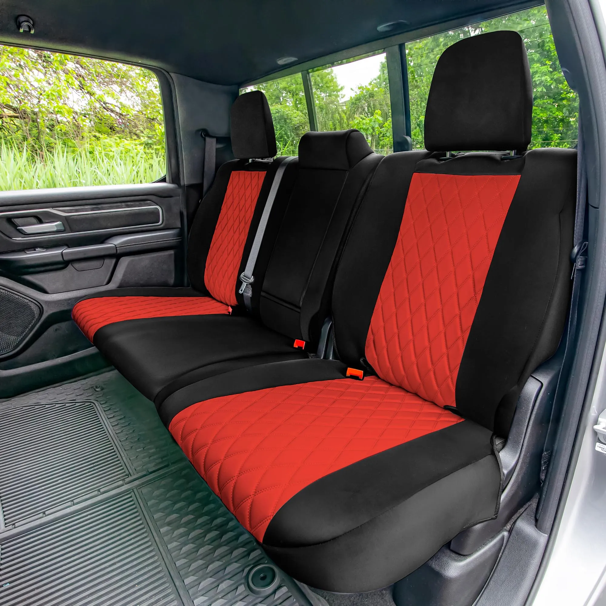Ram 1500 2019-2024 - Full Set Seat Covers - Red Ultraflex Neoprene