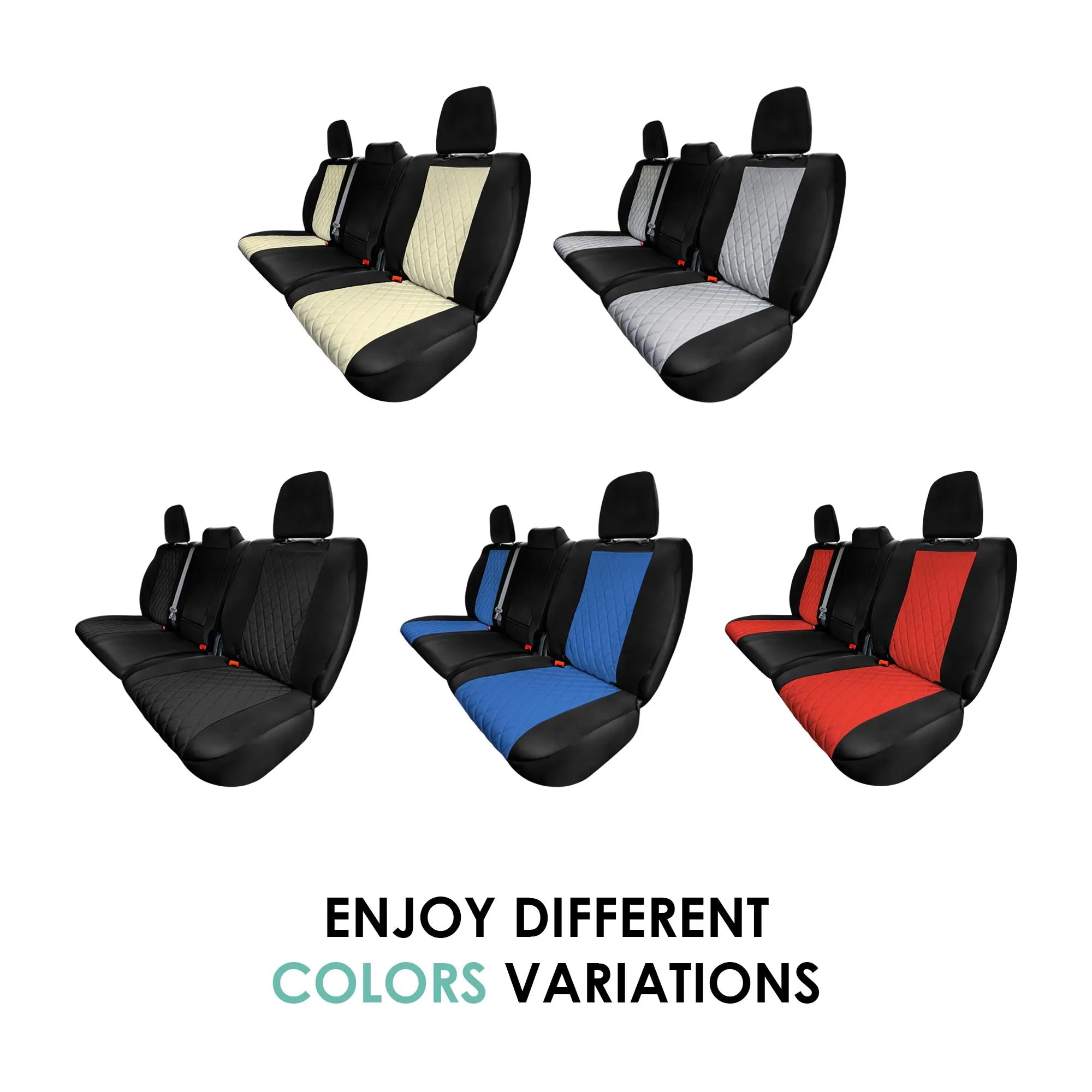 Ram 1500 2019-2024 - Rear Set Seat Covers - Red Ultraflex Neoprene