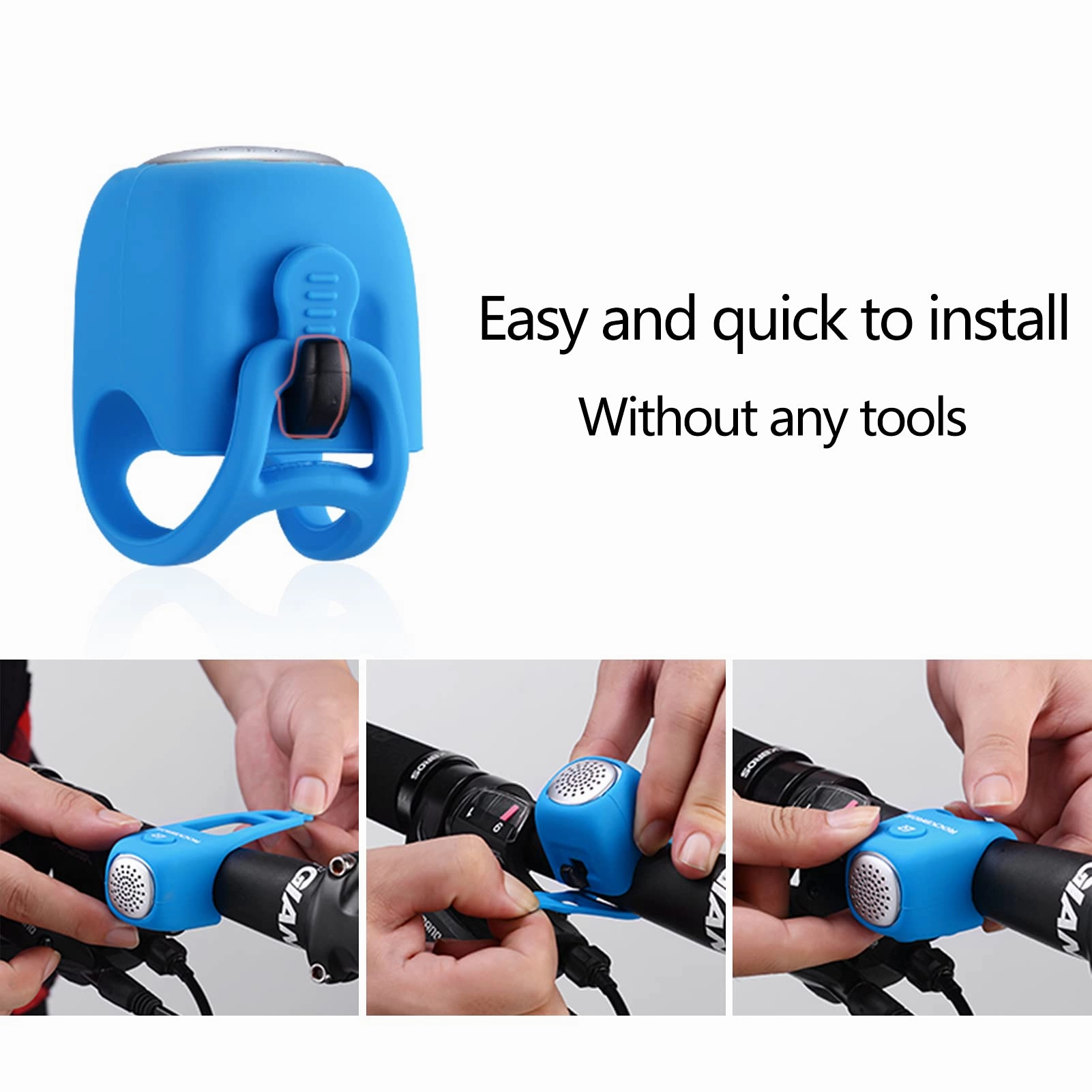 ROCKBROS Electric Bicycle Bells Loud Horn Ring Rainproof 3 Modes 90DB