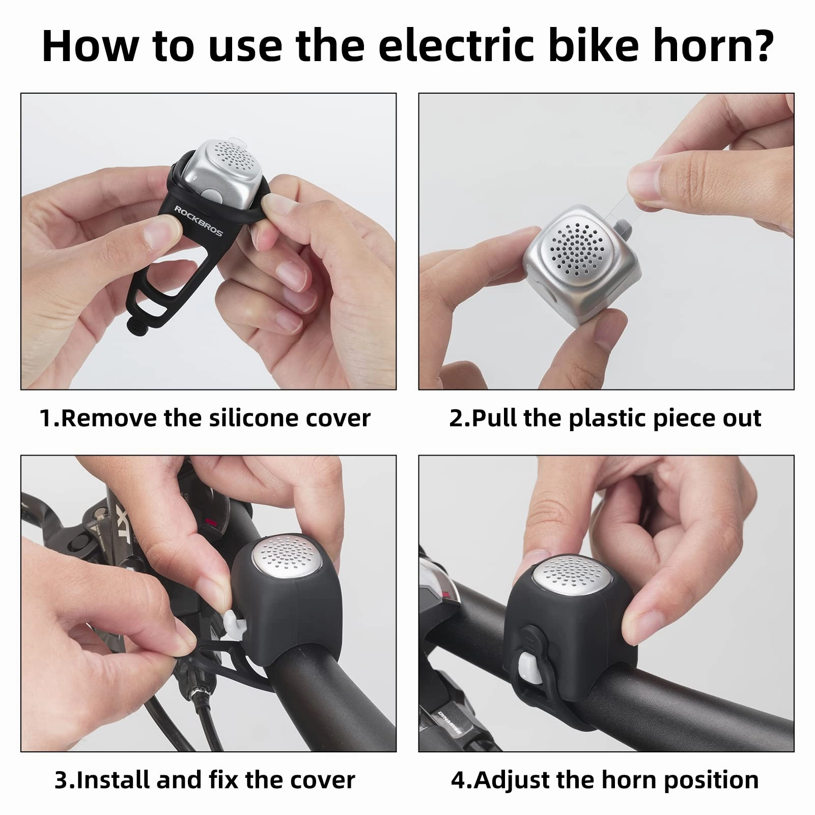 ROCKBROS Electric Bicycle Bells Loud Horn Ring Rainproof 3 Modes 90DB