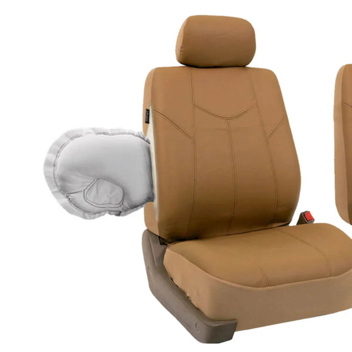 Rome PU Leather 3 Row 7 Seater - Tan Seat Covers