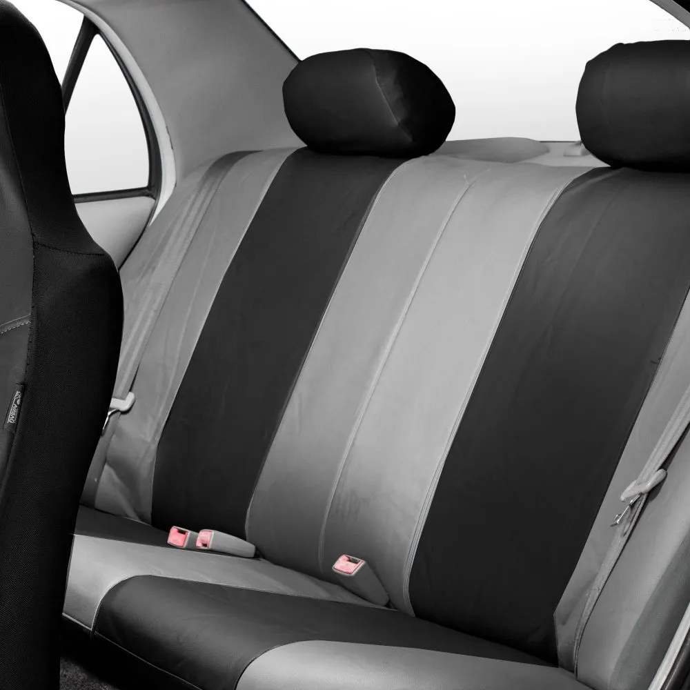 Royal PU Leather Seat Covers  - Rear Gray / Black