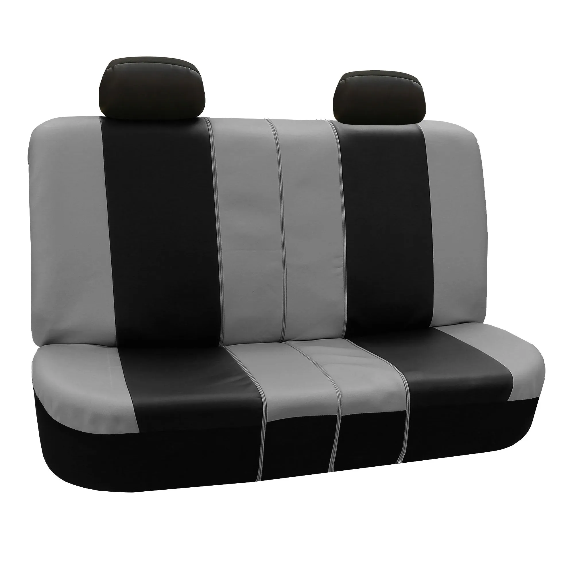 Royal PU Leather Seat Covers  - Rear Gray / Black