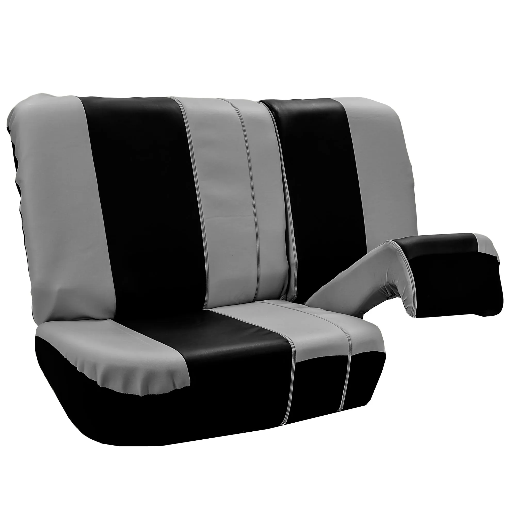 Royal PU Leather Seat Covers  - Rear Gray / Black
