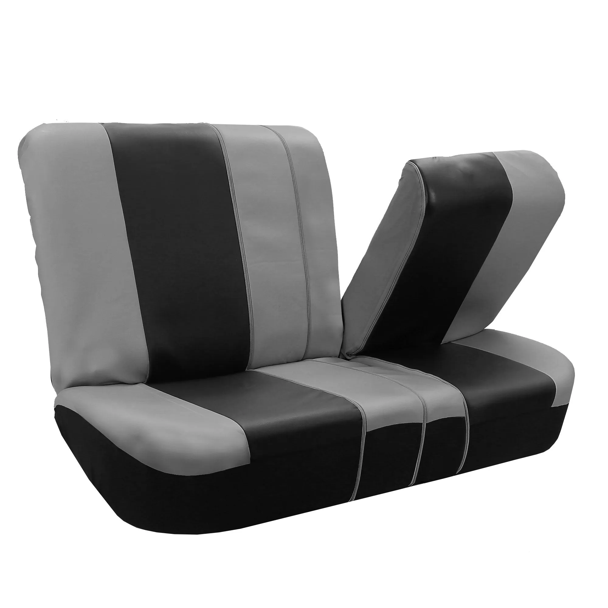 Royal PU Leather Seat Covers  - Rear Gray / Black