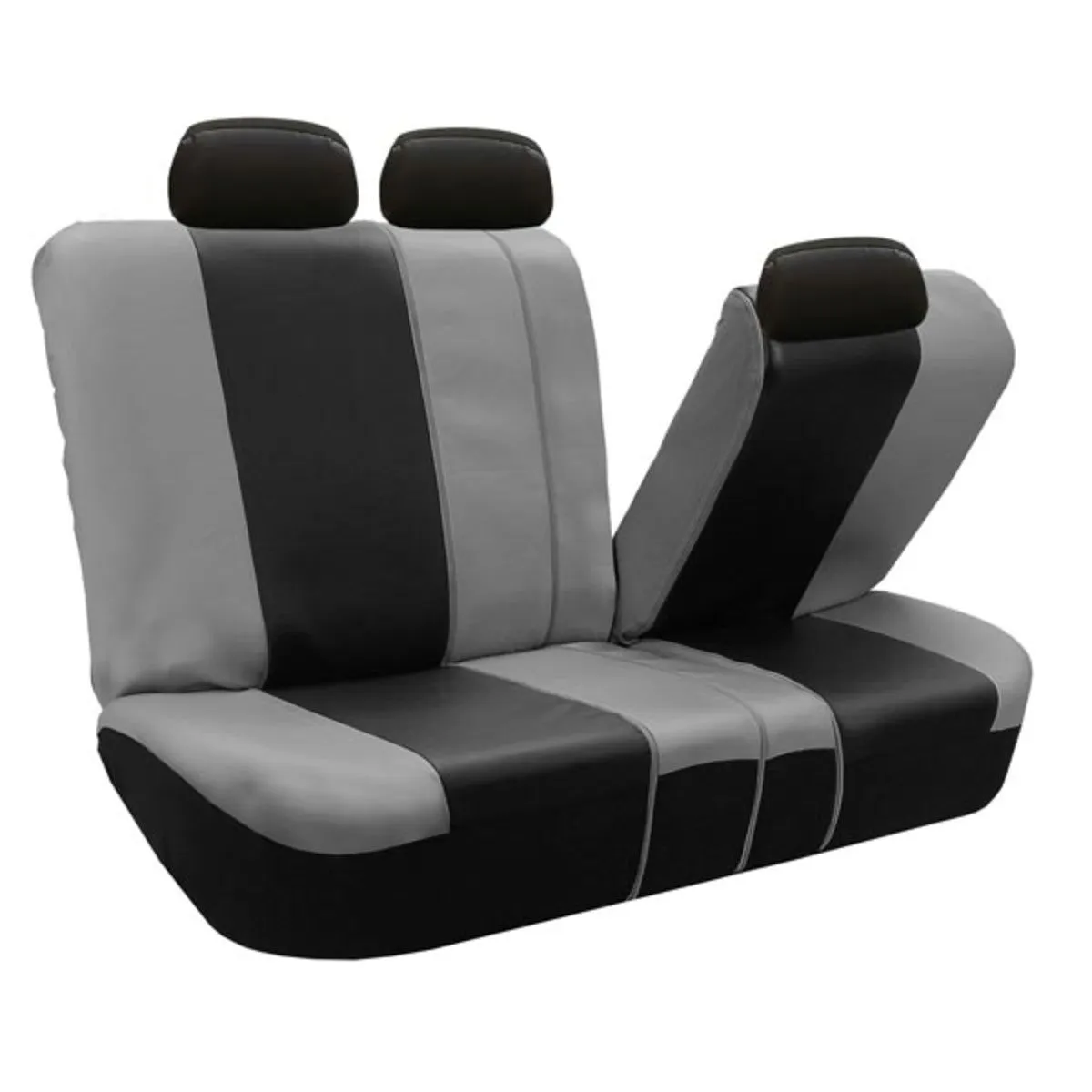 Royal PU Leather Seat Covers  - Rear Gray / Black