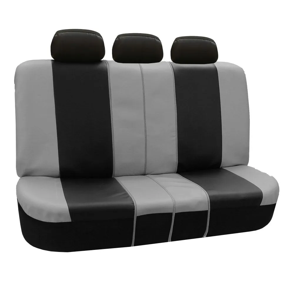 Royal PU Leather Seat Covers  - Rear Gray / Black