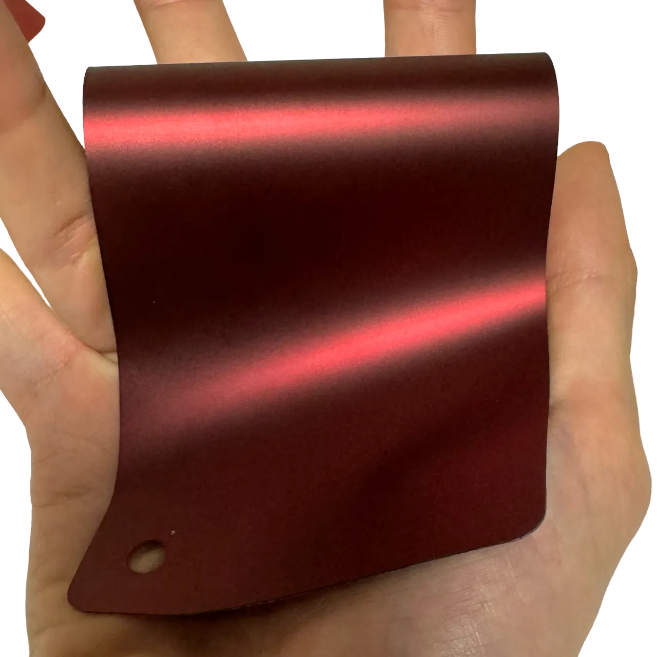 Satin Chrome Silk Oxide Red Vinyl Wrap