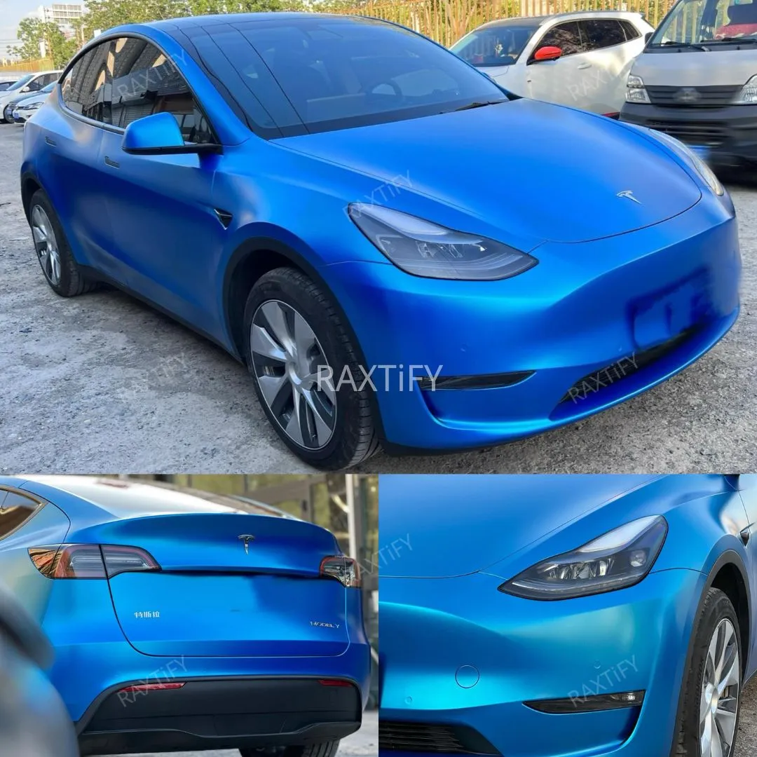 Satin Metallic Deep Blue Vinyl Wrap