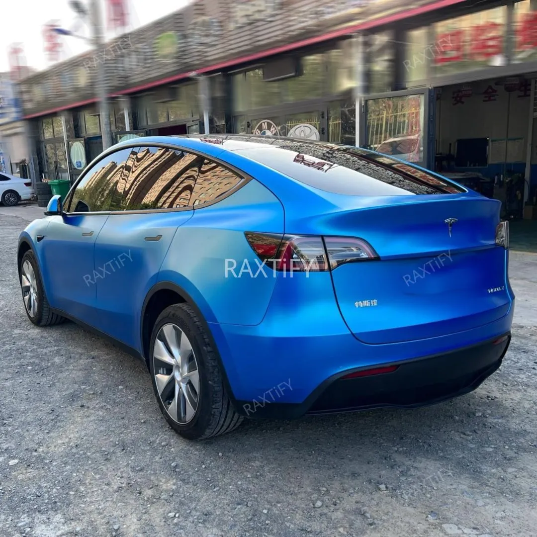 Satin Metallic Deep Blue Vinyl Wrap