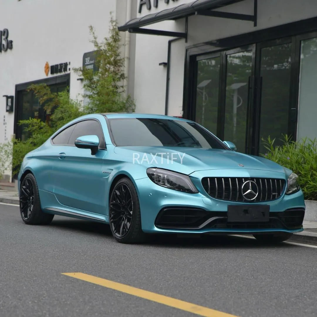 Satin Metallic Lake Blue Vinyl Wrap