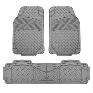 Semi-Custom ClimaProof Trimmable Non-Slip Vinyl Car Floor Mats - Full Set Gray