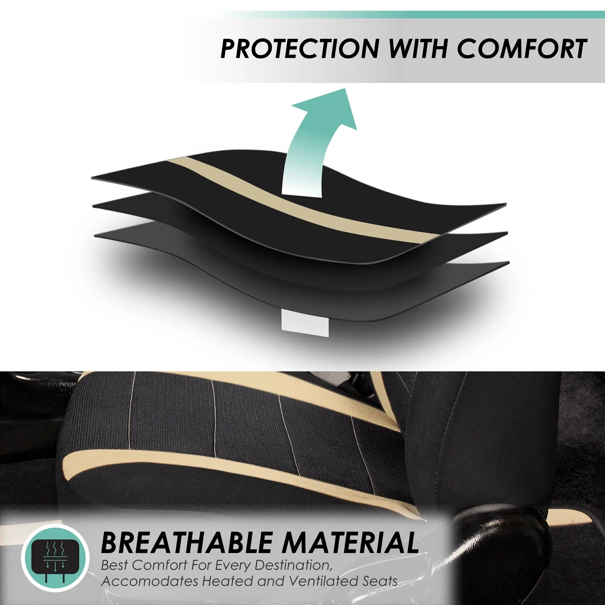 Sports Seat Covers - Rear Beige