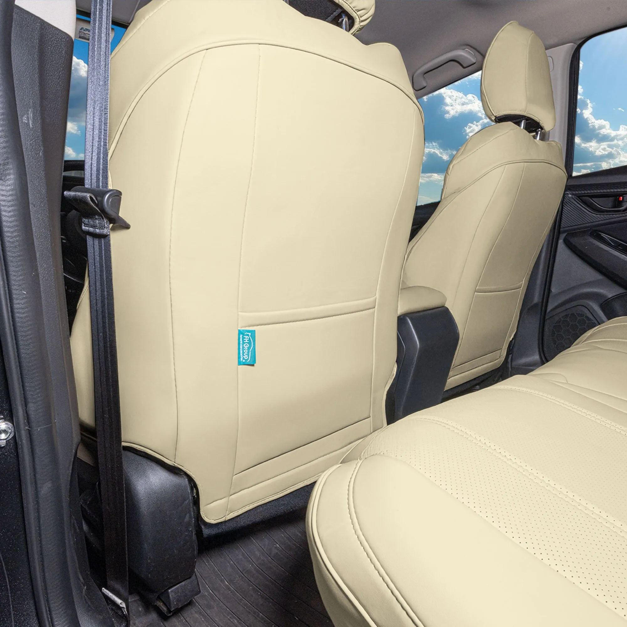 Subaru Crosstrek 2018-2023 - Front Set Seat Covers - Solid Beige Faux Leather