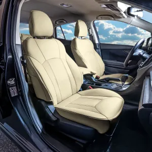 Subaru Crosstrek 2018-2023 - Front Set Seat Covers - Solid Beige Faux Leather