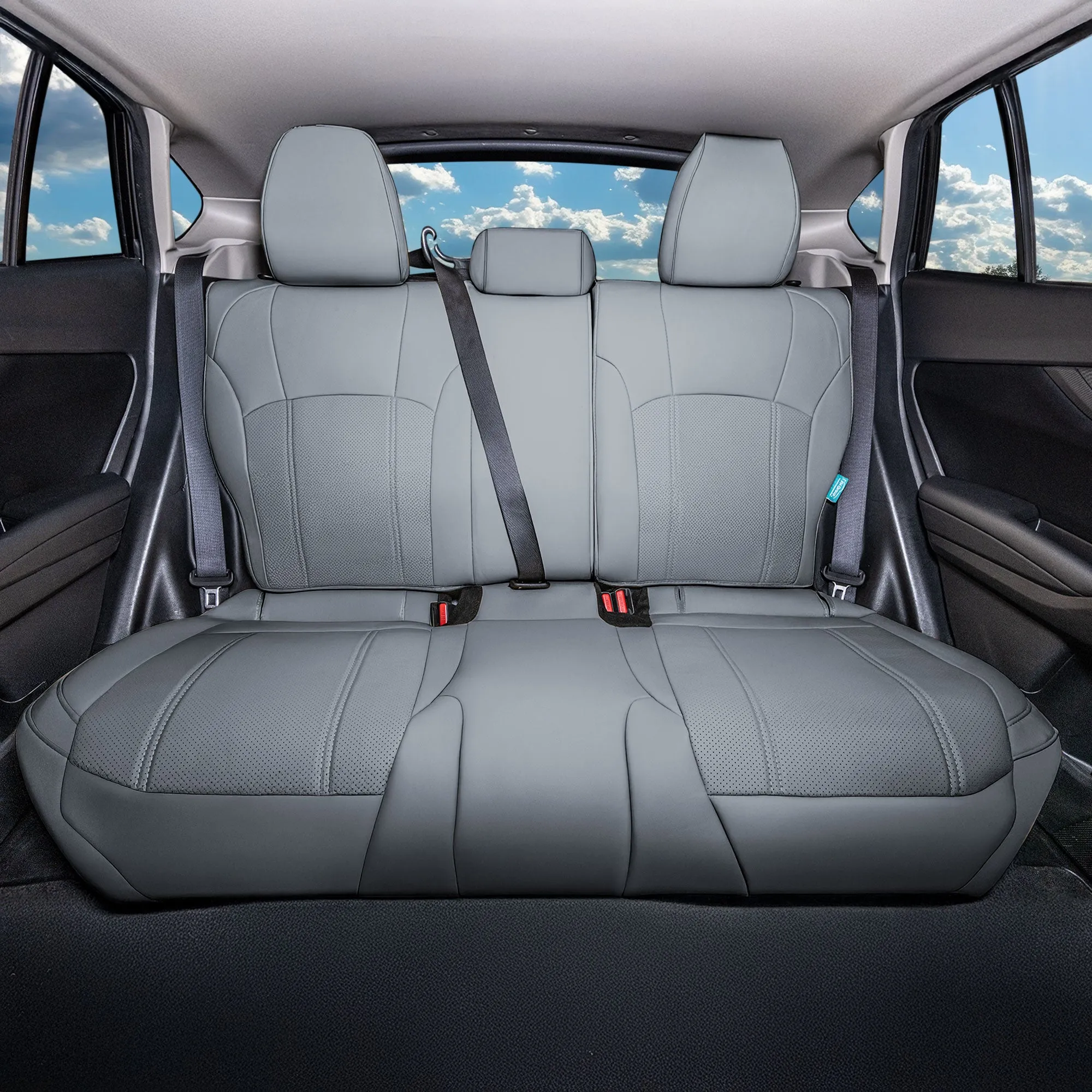 Subaru Crosstrek 2018-2023 - Full Set Seat Covers - Solid Gray Faux Leather