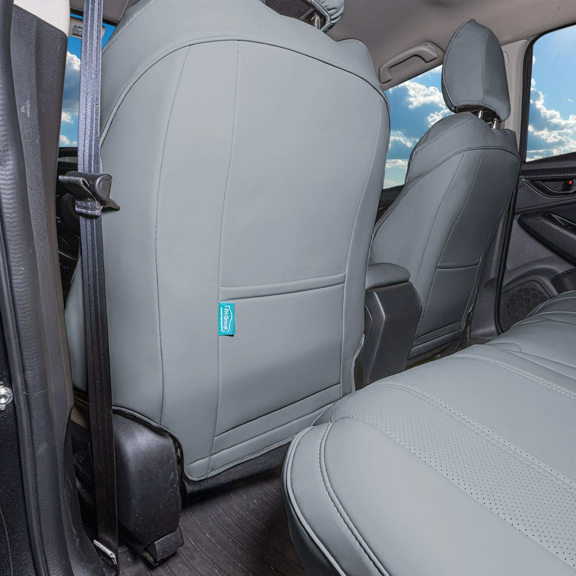 Subaru Crosstrek 2018-2023 - Full Set Seat Covers - Solid Gray Faux Leather