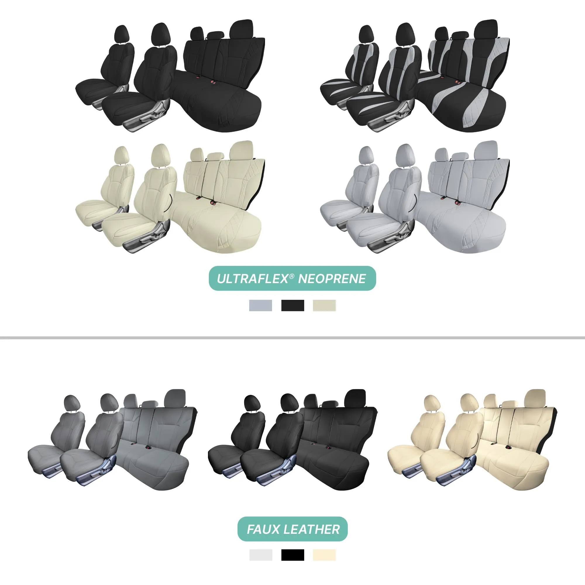 Subaru Forester 2019-2024 - Full Set Seat Covers - Beige Faux Leather
