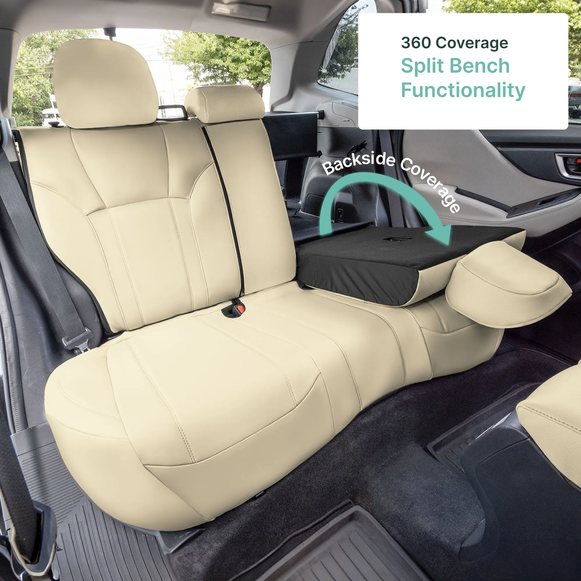 Subaru Forester 2019-2024 - Full Set Seat Covers - Beige Faux Leather