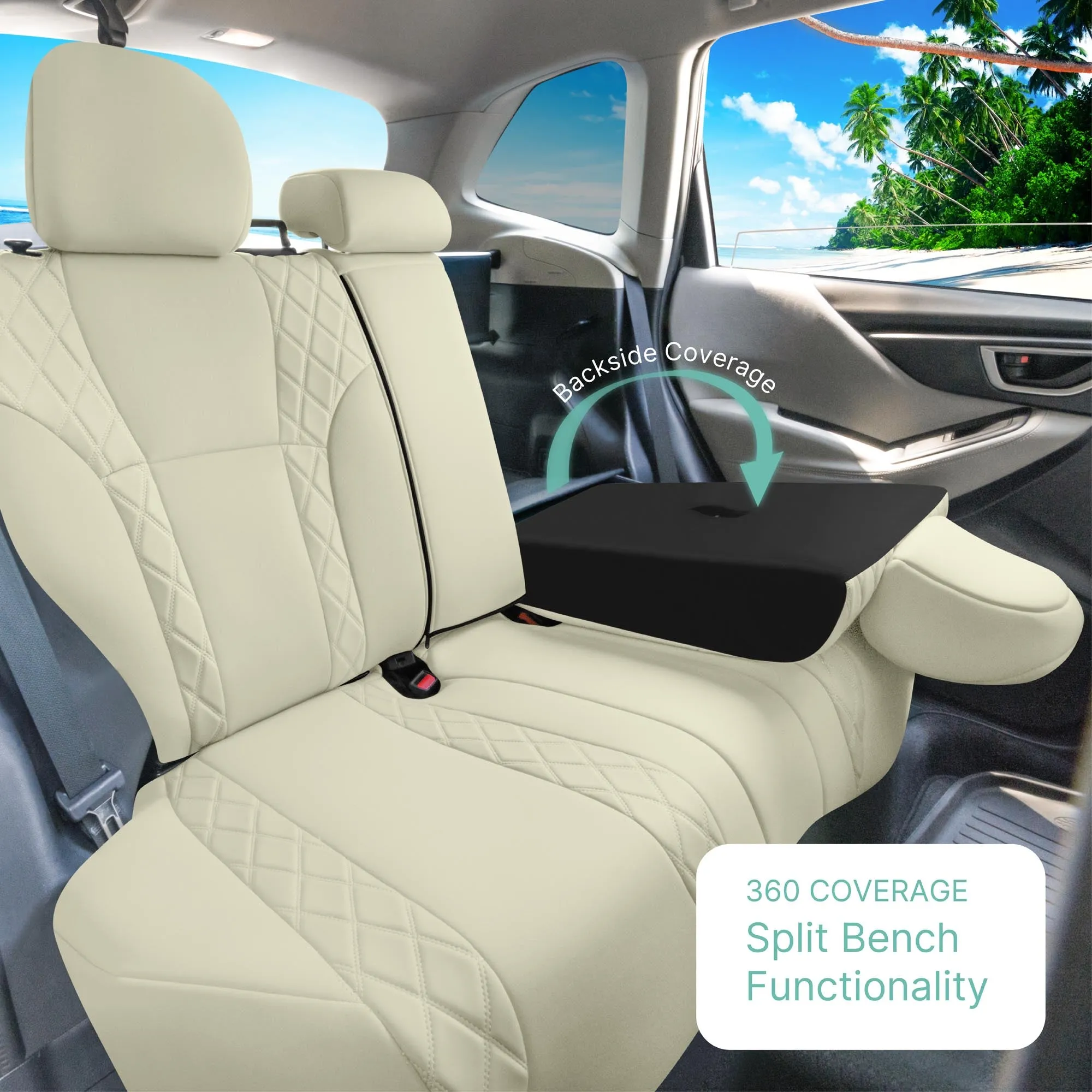 Subaru Forester 2019-2024 - Full Set Seat Covers - Solid Beige Ultraflex Neoprene