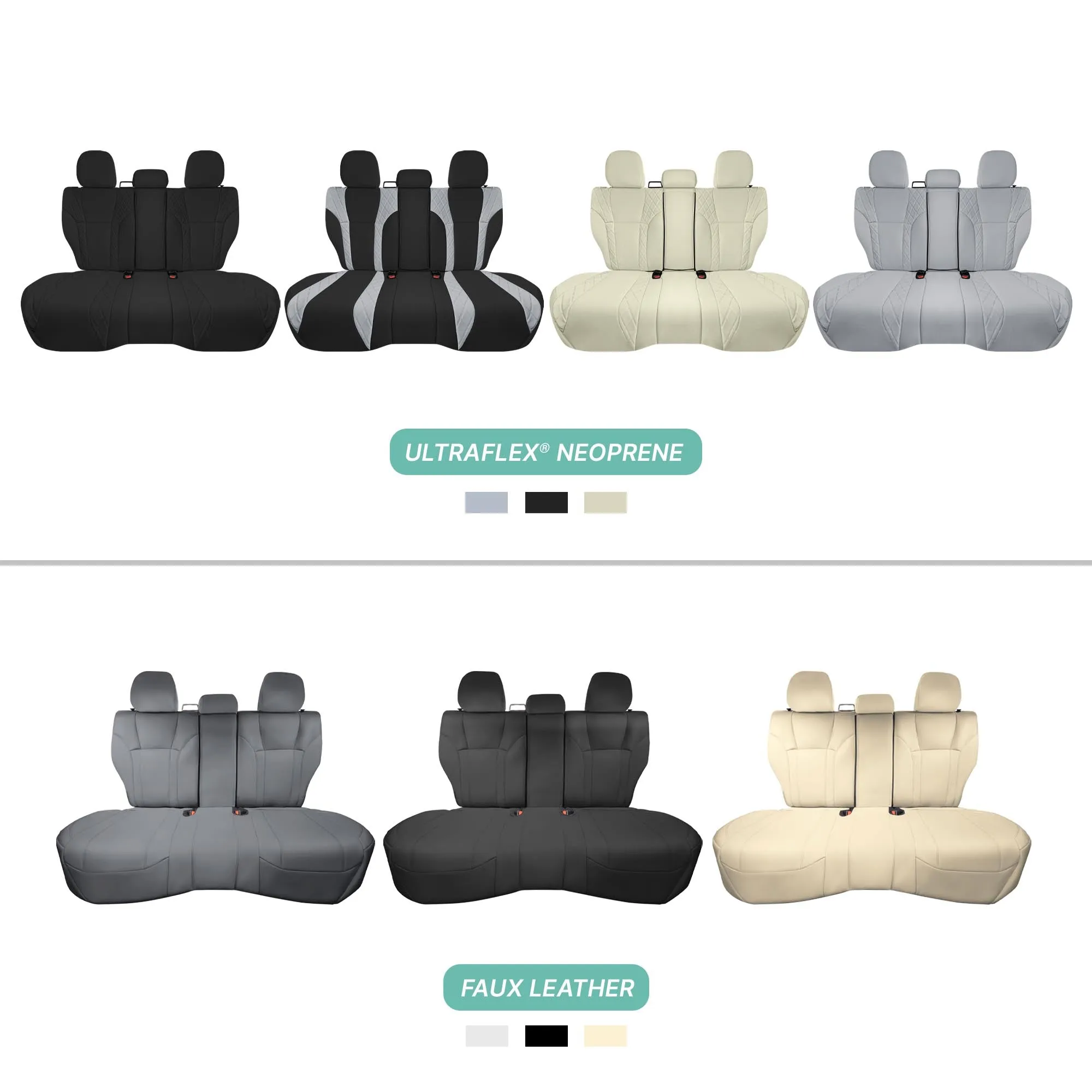 Subaru Forester 2019-2024 - Rear Set Seat Covers - Beige Faux Leather
