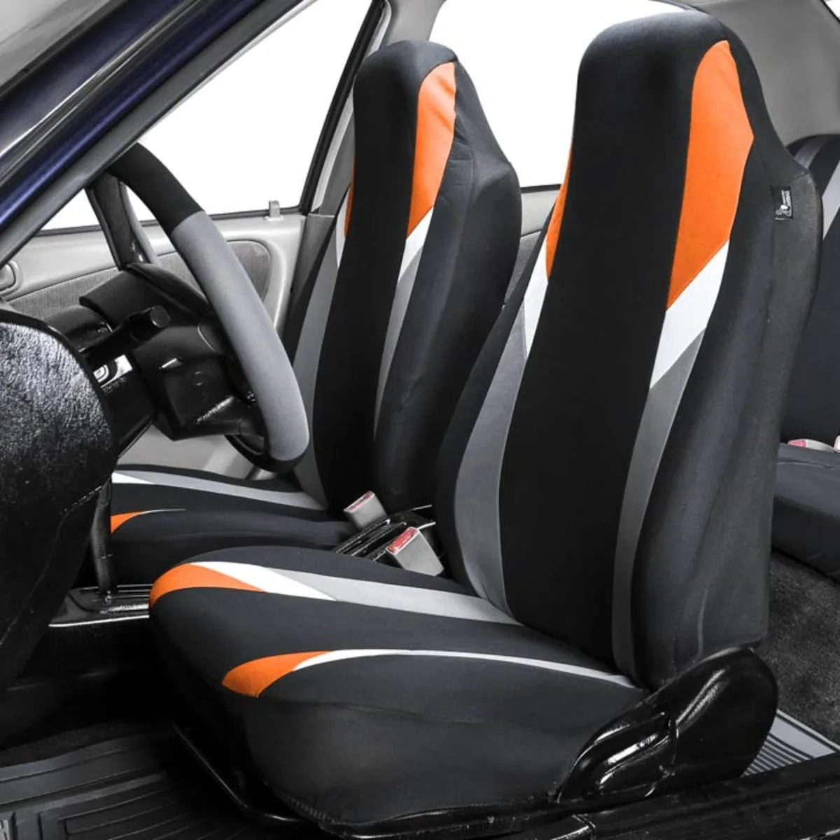 Supreme Modernistic Seat Covers - Front Set Orange